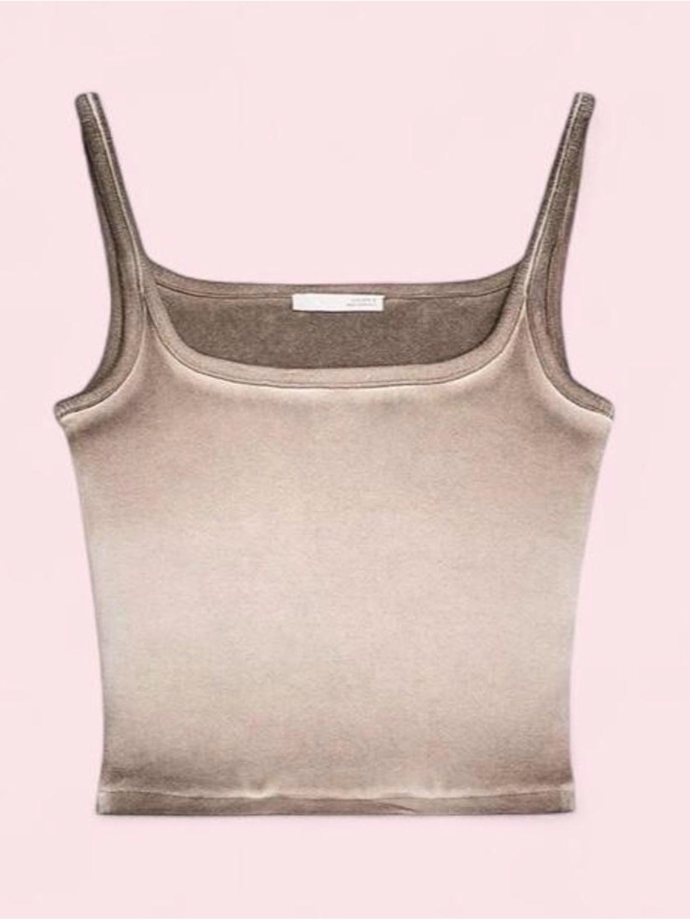 Zara Women's Ribbed Crop Top Square-Neck Cami Tank